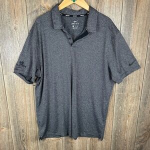 Nike Control Stripe OLC Polo Dri-FIT Shirt Striped Golf Gray Black Mens Size XL